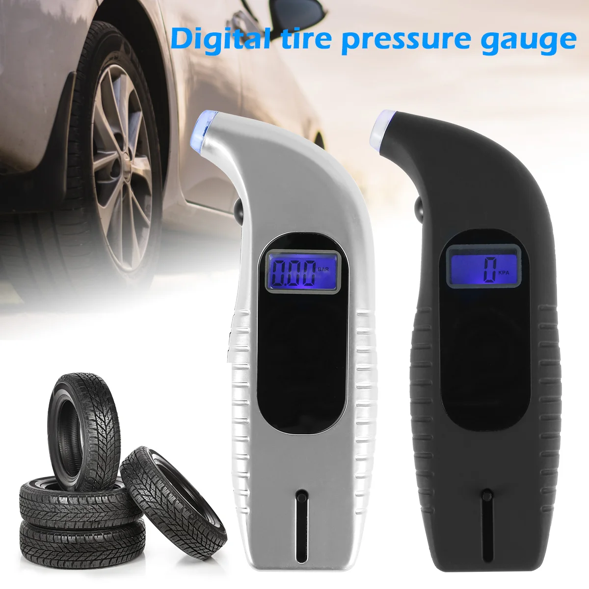 

0-150PSI Digital Car Tire Tyre Air Pressure Gauge Meter LCD Display Manometer Barometers Tester for Car Truck Motorcycle Bike