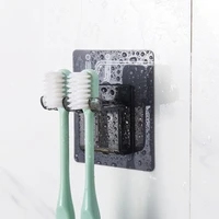 black toothbrush holder wall mounted toothbrush storage mouthwash cup gadgets toothbrush rack removable toothbrush organizer