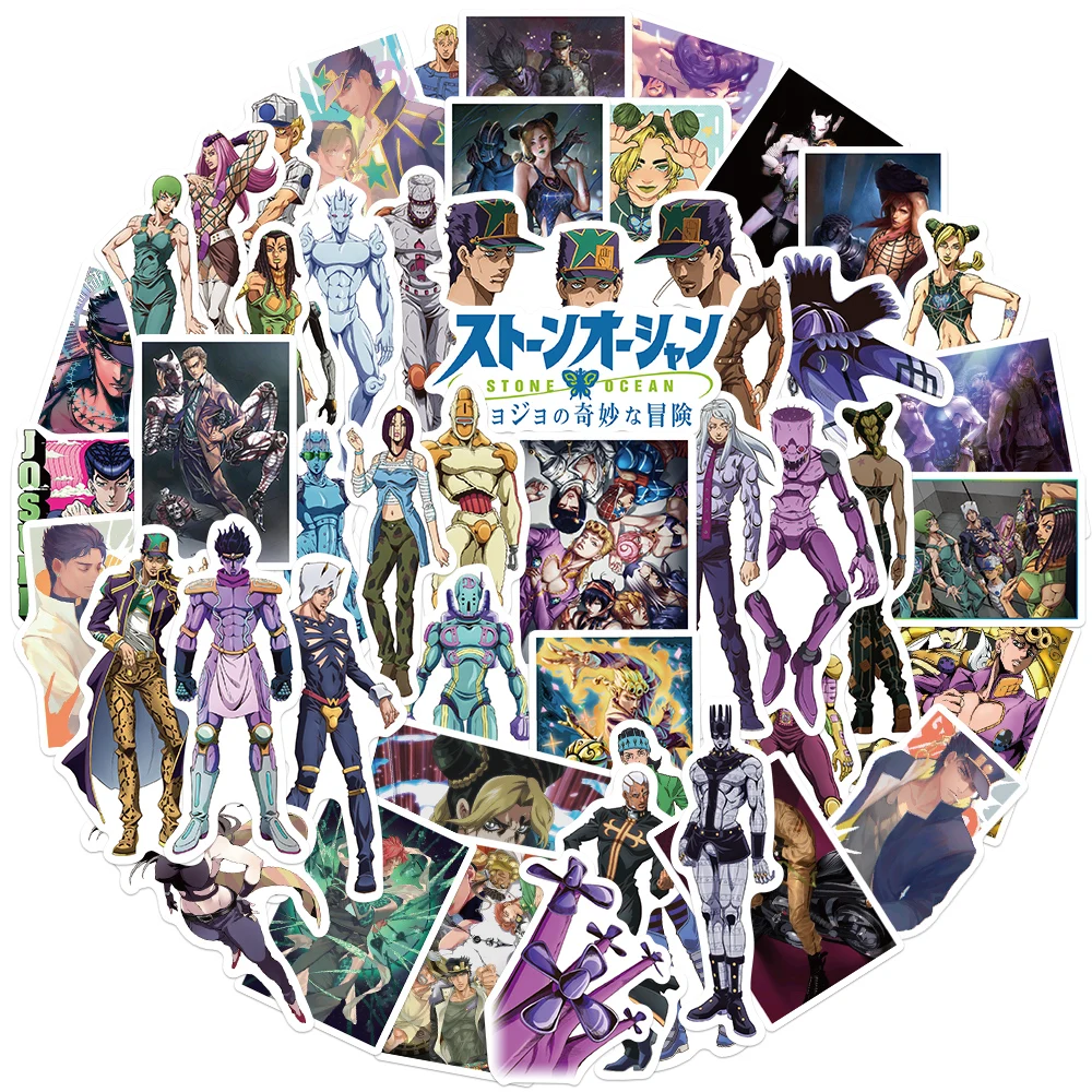 

10/30/50Pcs Anime JoJo's Bizarre Adventure Stone Ocean Stickers Decal DIY Skateboard Laptop Luggage Guitar Waterproof Sticker