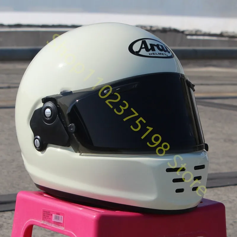 Шлем на все лицо из стекловолокна и японского режима молочно-белый