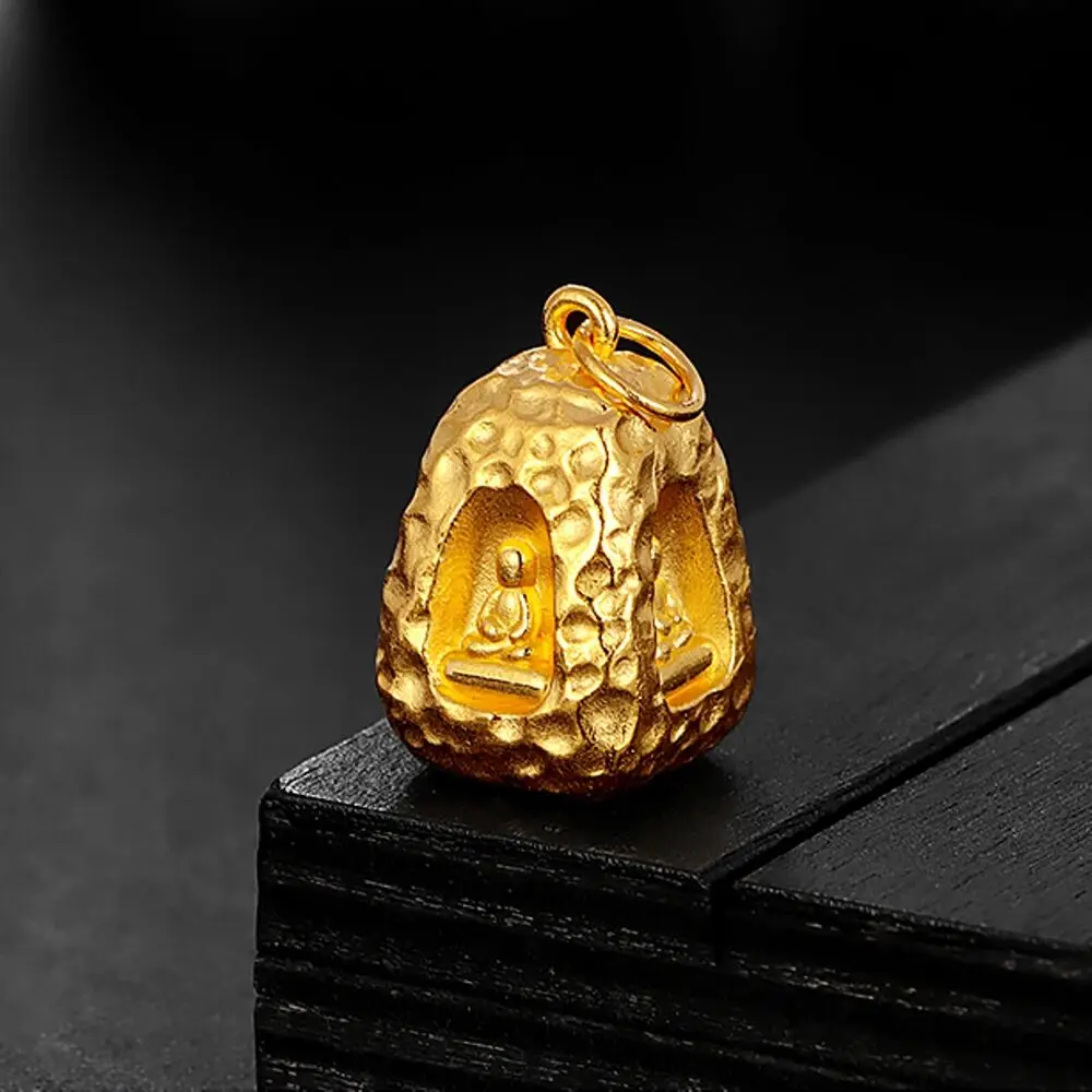 

Pure 999 24K Yellow Gold 3D Lucky Lotus Four-faced Buddha Pendant /1.7-1.8g