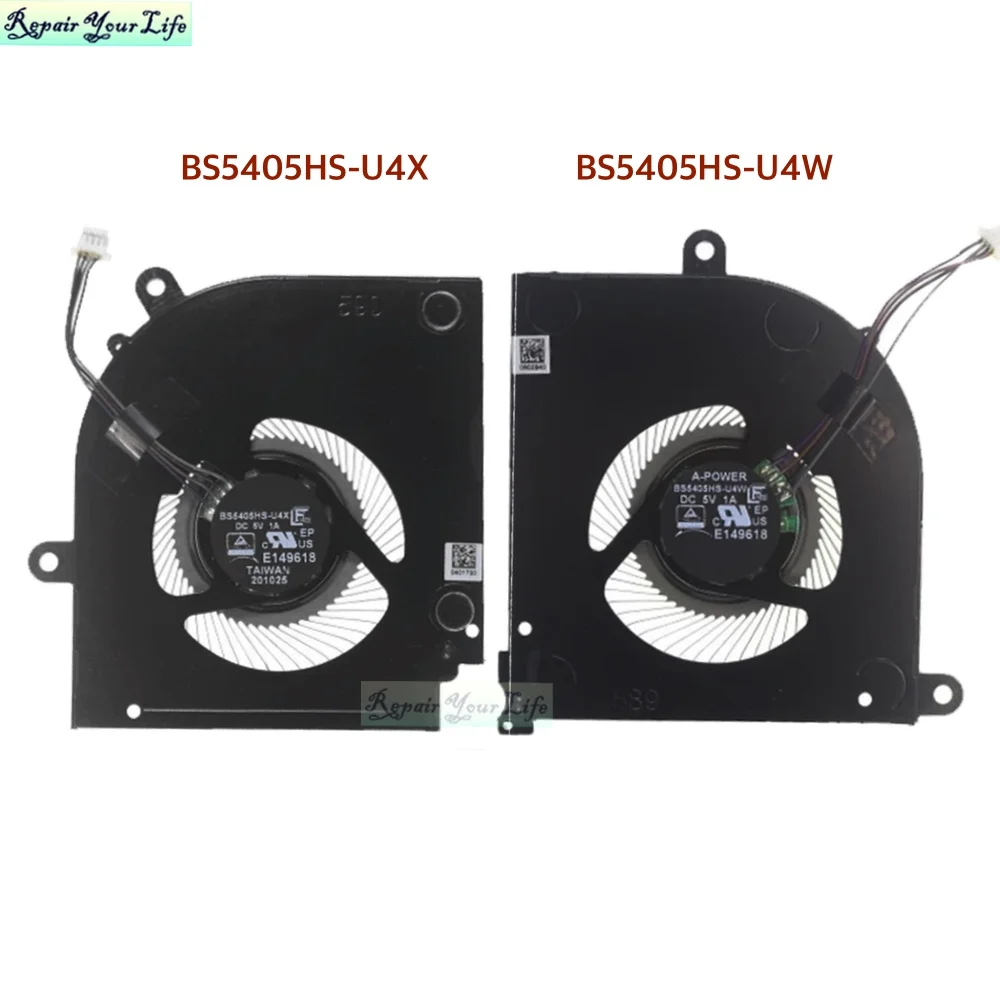 Cpu Gpu Ventiladores de Refrigeração Computador Portátil Ventilador Refrigerador Radiador para Msi Discrição 15m 2022 A11sek A11uek A11sdk Bs5405hs-u4w Bs5405hs-u4x