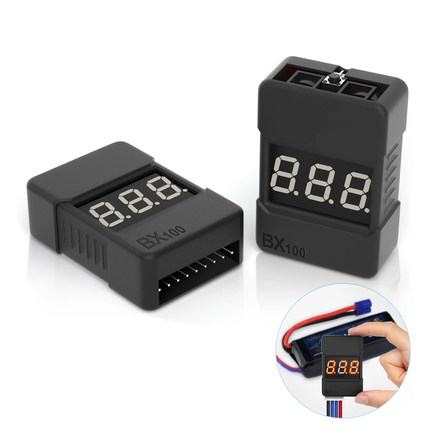 

1/2 Pcs BX100 1S-8S Lipo Battery Voltage Tester Low Voltage Buzzer Alarm for RC Airplane Helicopter FPV Racing Drone DIY Parts
