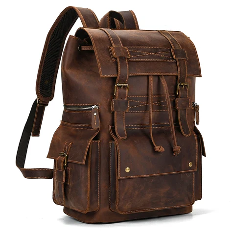 Мужской кожаный рюкзак Newsbirds, роскошный модный рюкзак в стиле ретро, дорожная сумка, школьный рюкзак для мужчин, кожаный рюкзак для мужчин