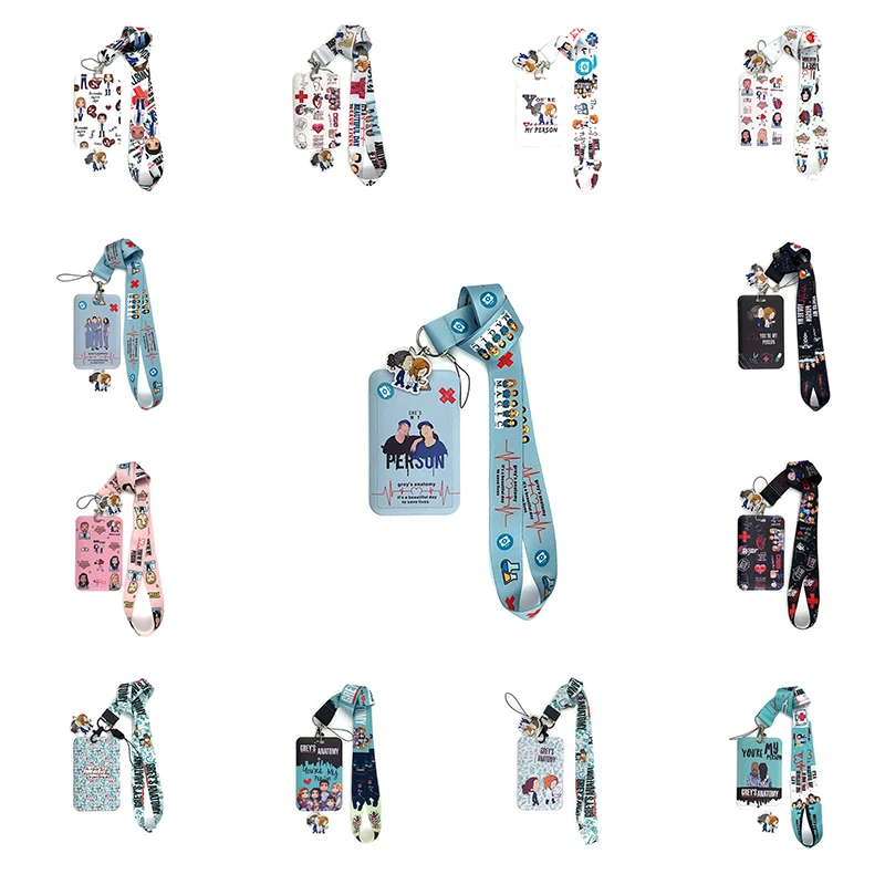 

New Grey's Anatomy Doctor Nurse Credential Holder Neck Strap Lanyards Keychain Holder ID Card Pass Hang Rope Lariat Lanyard 021