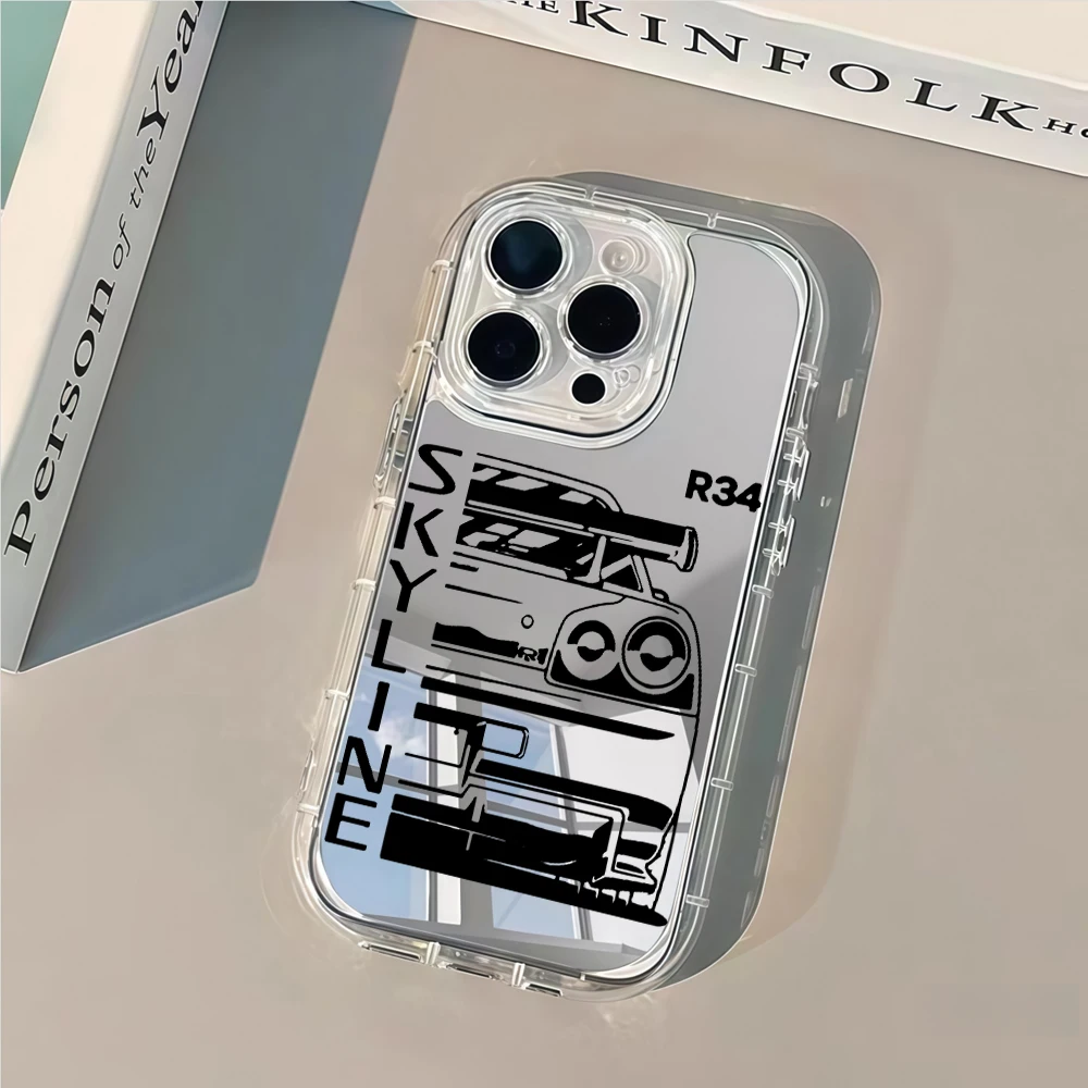 Фото Чехол для телефона JDM Sports Car Silver Mirror для iPhone 16 Pro Max 17 15 14 13 12 11 8 Plus Pro SE2 XR X 17 Air Max, мягкий, подарочный №2
