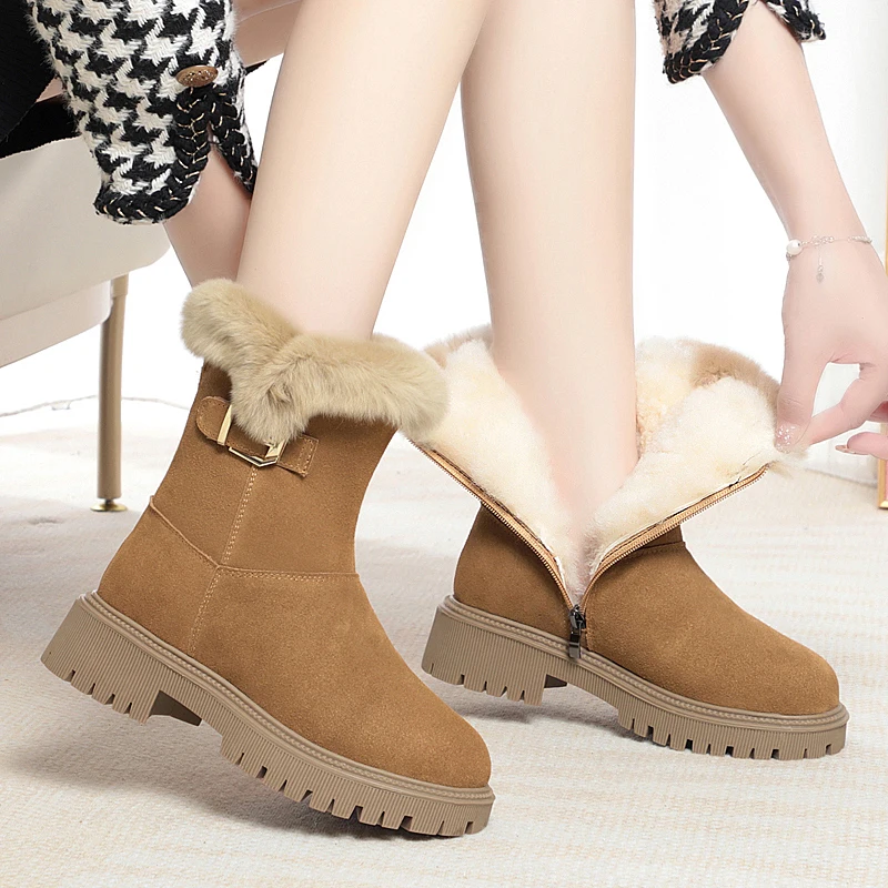Зимние ботинки женские зимние из натуральной кожи новинка 2024 большие