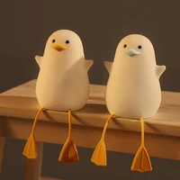 silicone seagull led night light kids toys gifts usb rechargeable table light desk lamp for children bedroom decor night lamp