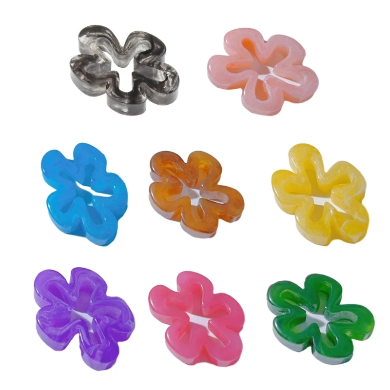 

Y51E Flower Connector Abstract Large Hollow Flowers Pendant for DIY Hairpin Headwear Earrings Necklaces Jewelry Making