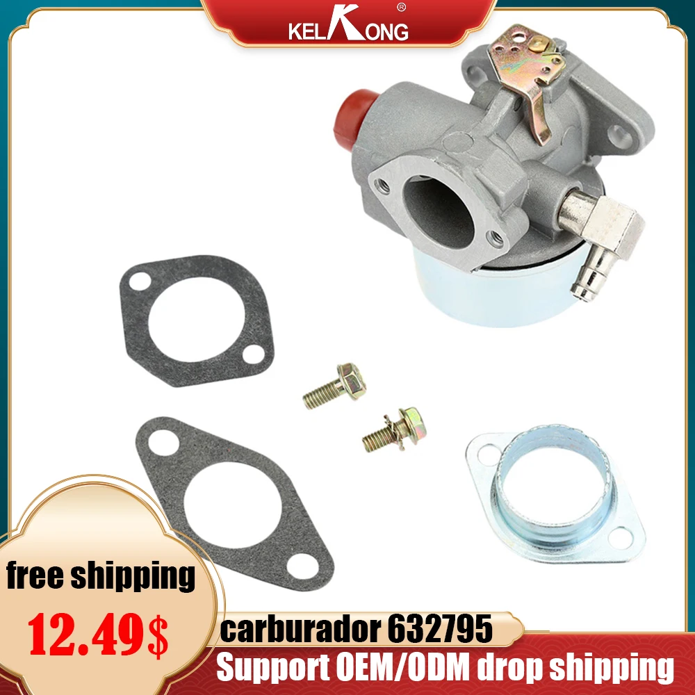 

KELKONG Carburetor For Tecumseh 632795 632795A 633014 Tvs 75 90 100 105 115 With Free Gaskets