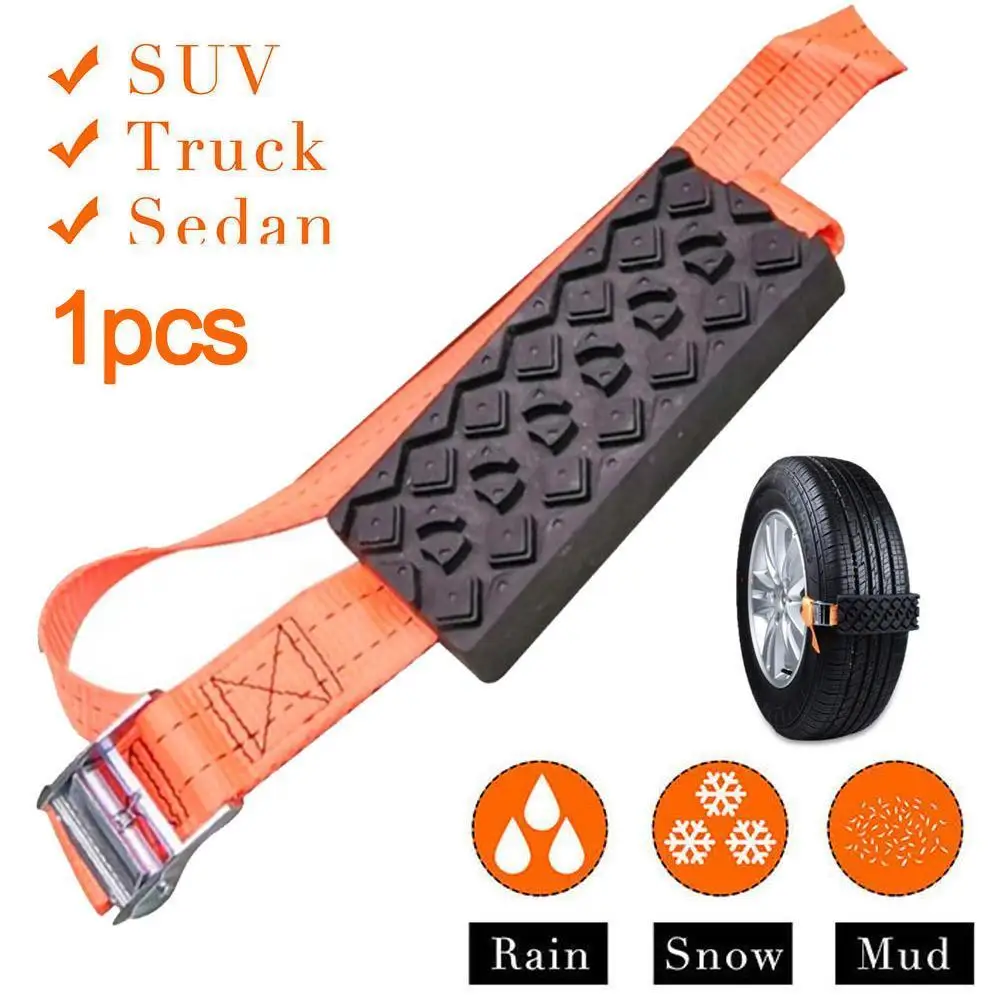 

1 Pc Car Tire Traction Blocks Tire Chain Straps Durable PU Anti-Skid With Bag Emergency Snow Mud Sand For Snow Mud Ice