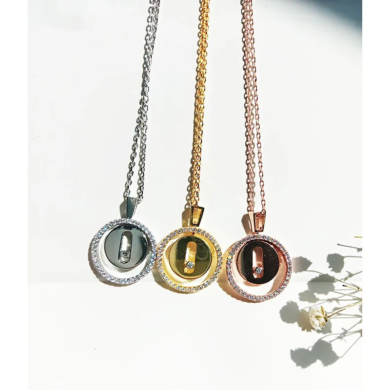 

Благородное золото, классическое круглое ожерелье с откидной крышкой и бриллиантами до ключиц для женщин