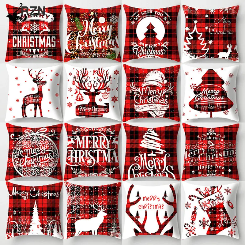

45x45cm Christmas Cushion Cover for Sofa Pillow Case Cover Seat Car Throw Pillowcase Christmas Decoration For Home Decorative