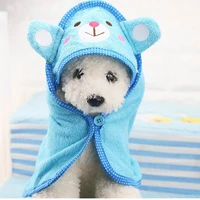 quick drying cute pet dog towel microfiber drying soft dog bathrobe super absorbent pet clothes cleaning essentials animal heads