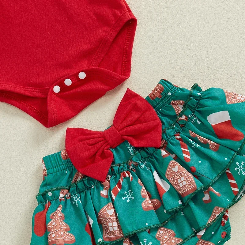 Одежда для малышей рождественский комбинезон с длинными рукавами и вышивкой