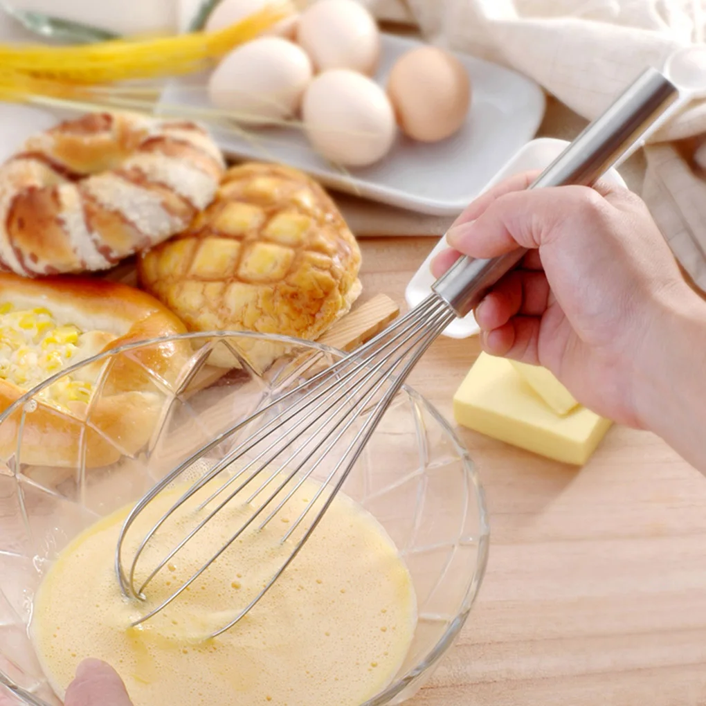 

3pcs Stainless Steel Whisk Rust-proof Wire Set Egg Beater Manual Sturdy Kitchen Egg Whipper
