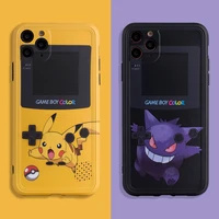 pokemon cartoon pikachu gengar leather cortex phone case for iphone 11 12 13 pro max mini x xs xr 6 7 8 plus shockproof cover