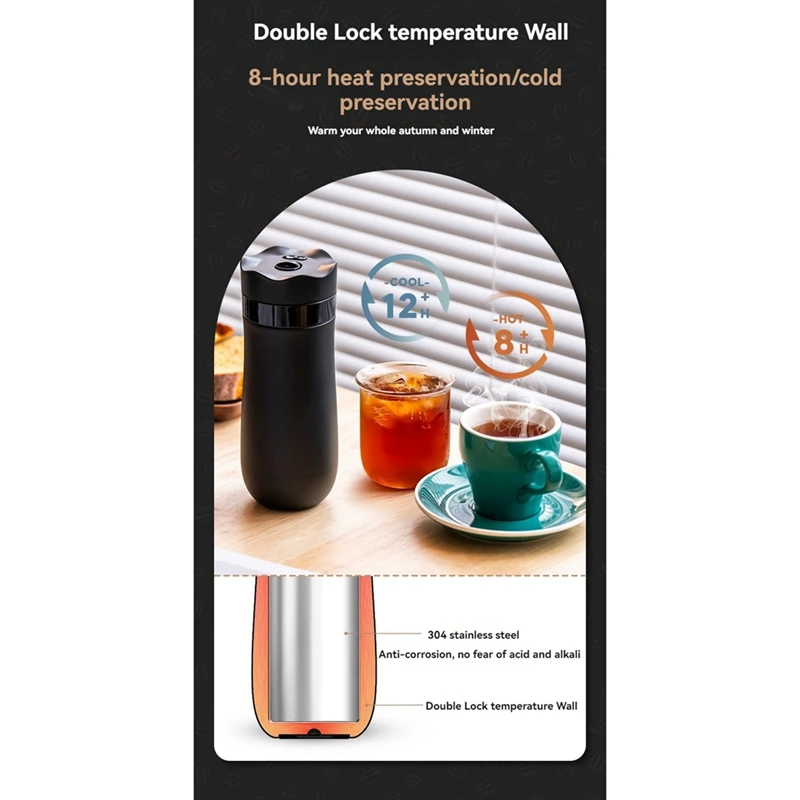 Портативная кофеварка френч-пресс с двойными стенками и чайник вакуумной