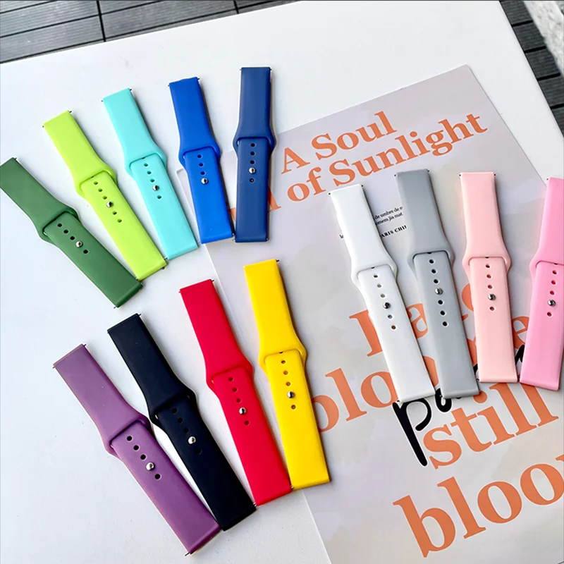 20/22mm strap For Samsung Galaxy watch 4/4 Classic/5/5 pro/3/46mm/42mm/Active 2 Gear S3 Silicone bracelet Huawei GT 2/3 pro band