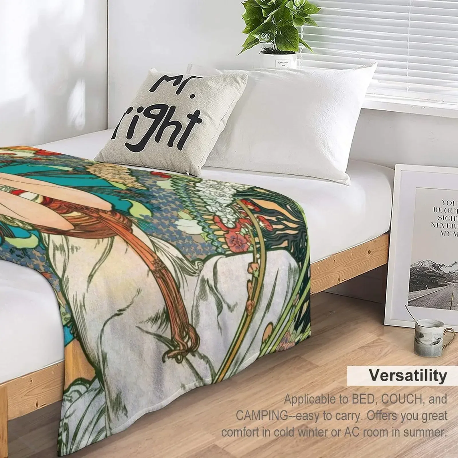 Винтажный туристический постер Монако Монте-Карло восстановленное одеяло 1983