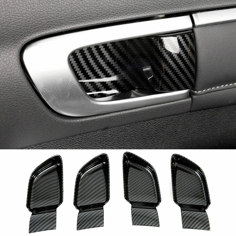 Cubierta de manija de puerta interior para coche, embellecedor de marco de bisel para Hyundai Sonata DN8 2020 2021, ABS