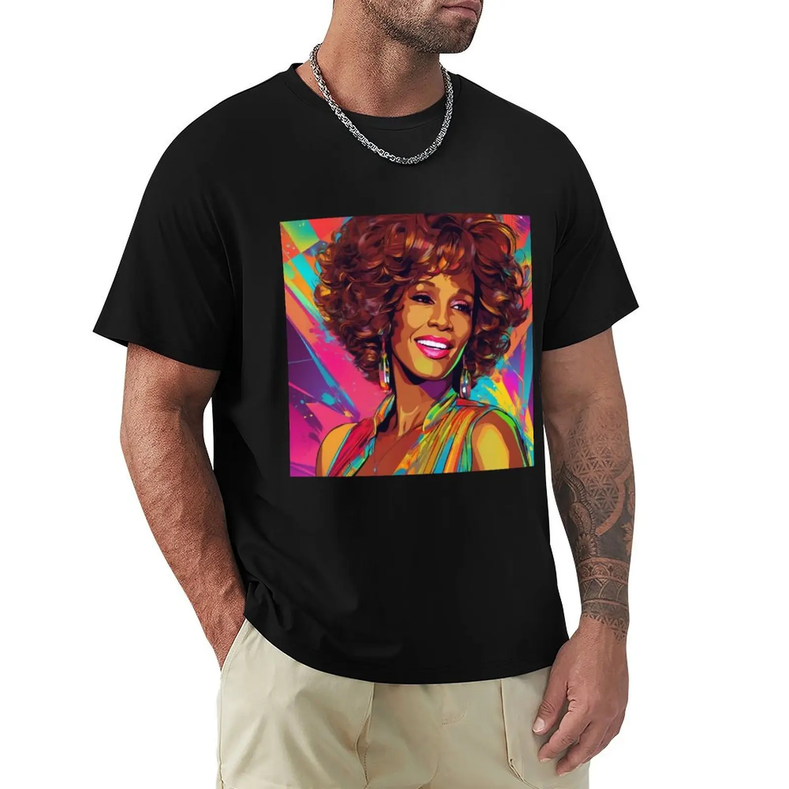 Футболка Whitney Houston футболка большого размера тяжелые весы хлопковые футболки с