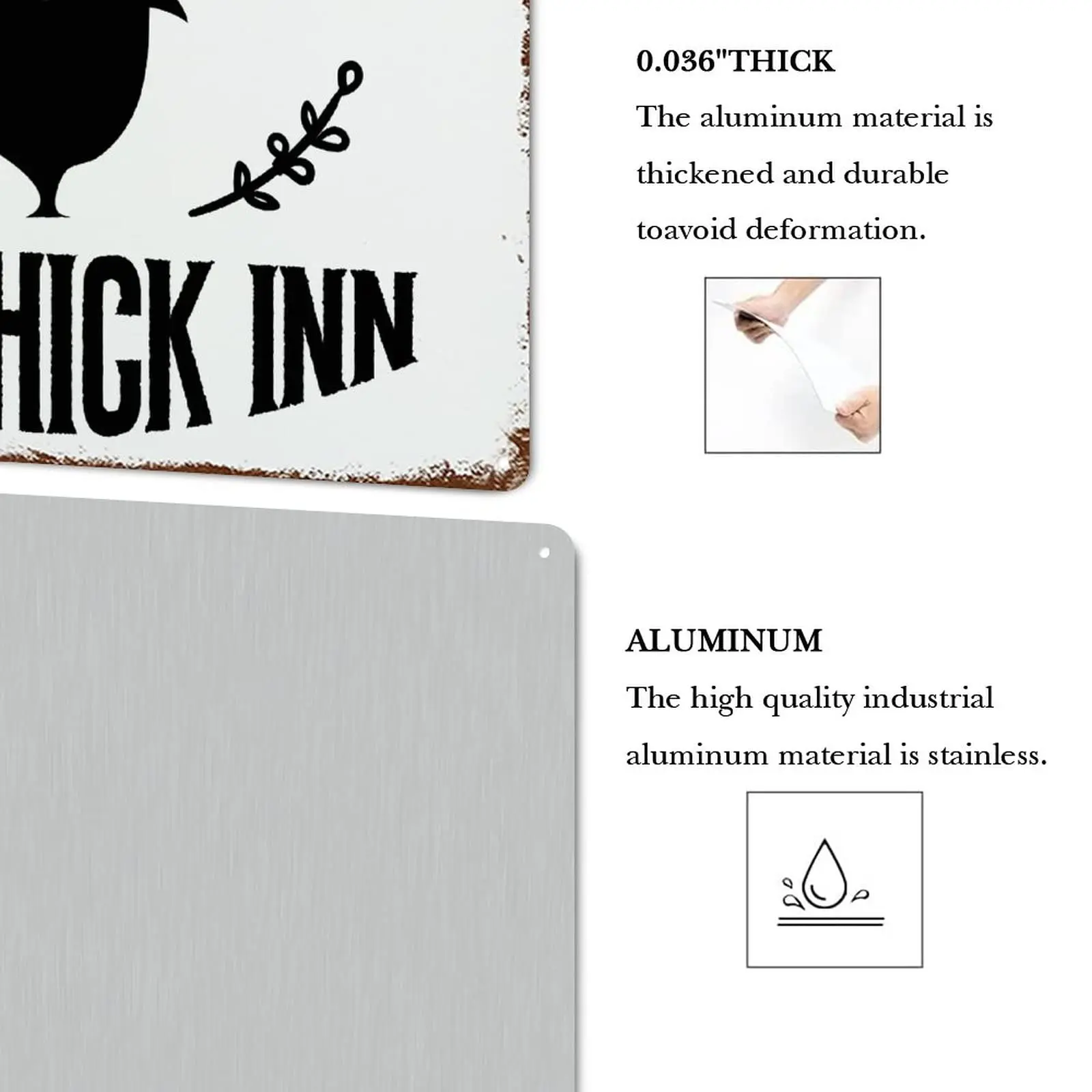 LUIJORGY любовь Цитата металлический знак с надписью цыпленок ИНН Дерево Зерно