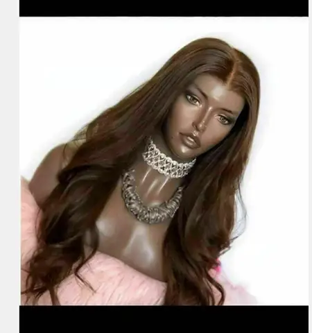 Шелковый прямой парик 3 # с полным кружевом, Шелковый Топ 20 150%, Прозрачная Кружевная шапка средней длины, предварительно выщипанная линия волос - изображение