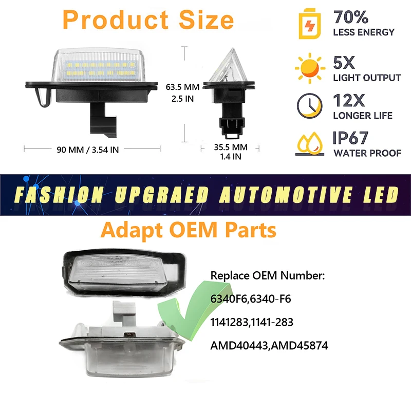 1 пара 18SMD светодиодные лампы для номерного знака Mitsubishi OUTLANDER XL(CW) 2006-2012 Lancer Sportback