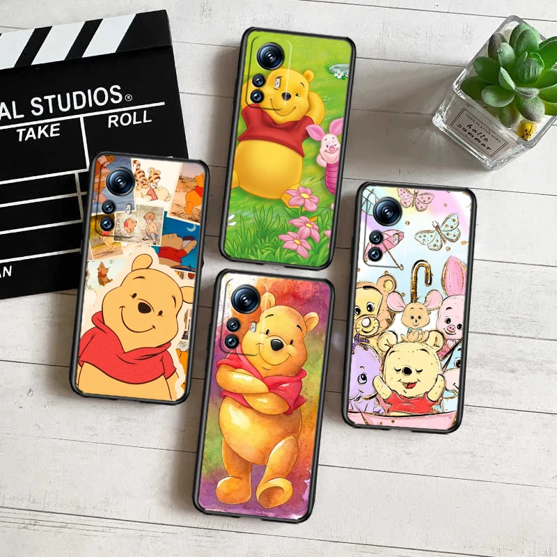 

Winnie the Pooh Black Phone Case For Xiaomi Mi 13 12 Lite 12T Pro 12X 12S 11 11T 11i 10T 10 9 Ultra 5G