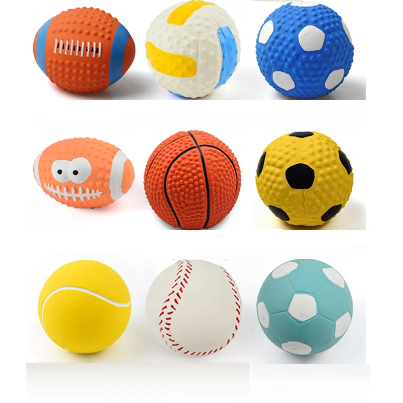 

Латексные игрушки для регби, футбола, собак, маленький средний большой щенок, вокальный мяч, молар, высокоэластичные хлопковые аксессуары д...