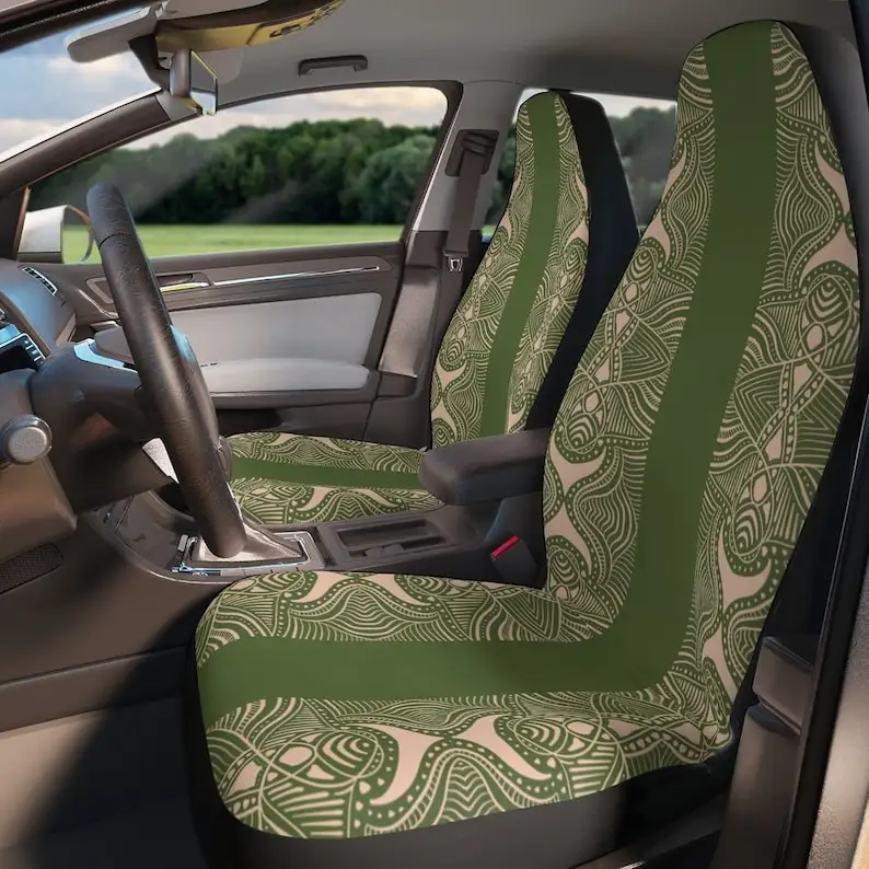 

Чехлы на автомобильные сиденья, зеленая искусственная модель в стиле бохо для женщин, украшение для автомобиля в стиле хиппи, персонализированный Универсальный чехол на автомобильное кресло, C