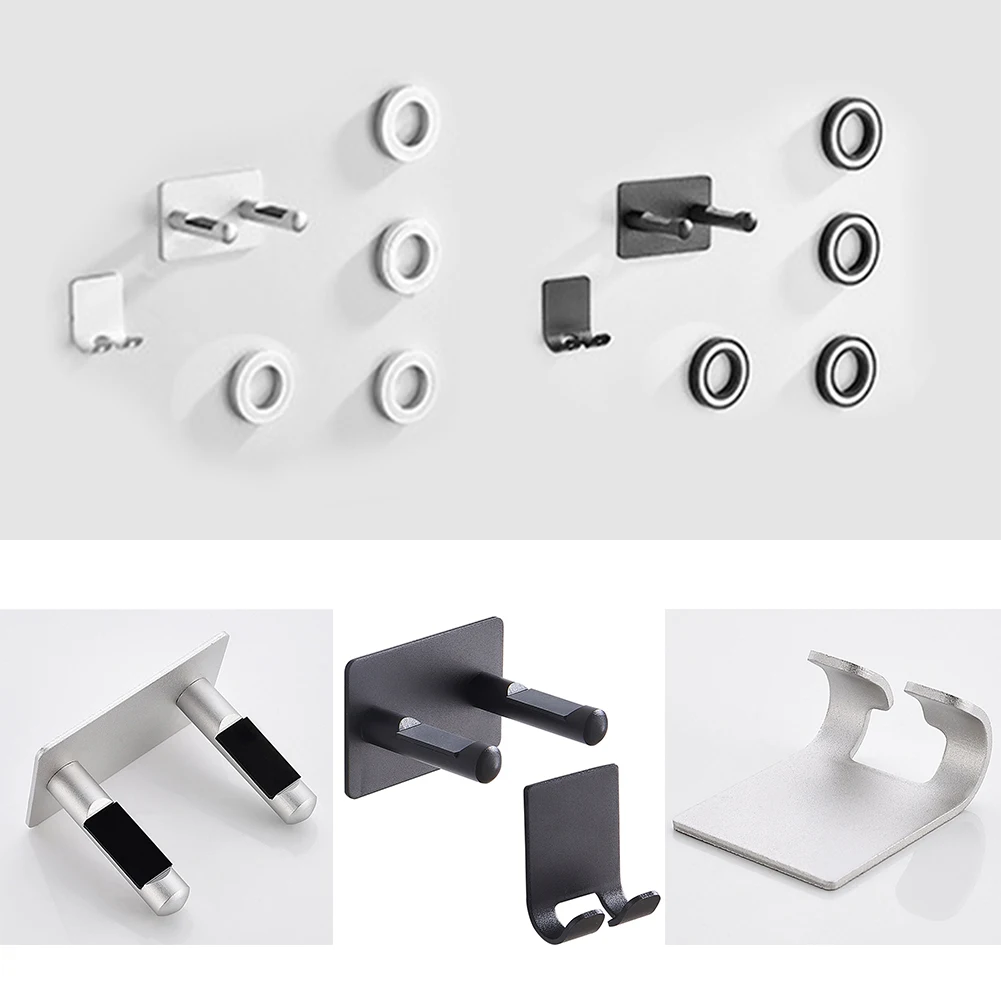 

Hairdryer Holder Punch-Free Wall Mounted Rack Mount Accessories Set Bathroom Countertop Makeup Desktop Organizer Shelf