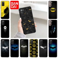 luxury bandai case for samsung galaxy s22 ultra 5g s21 plus s20 fe s10 note 20 10 lite 9 8 cover batman black matte phone case
