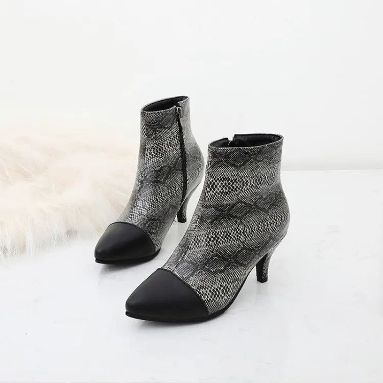 

Ботинки женские зимние с леопардовым принтом, на молнии сбоку