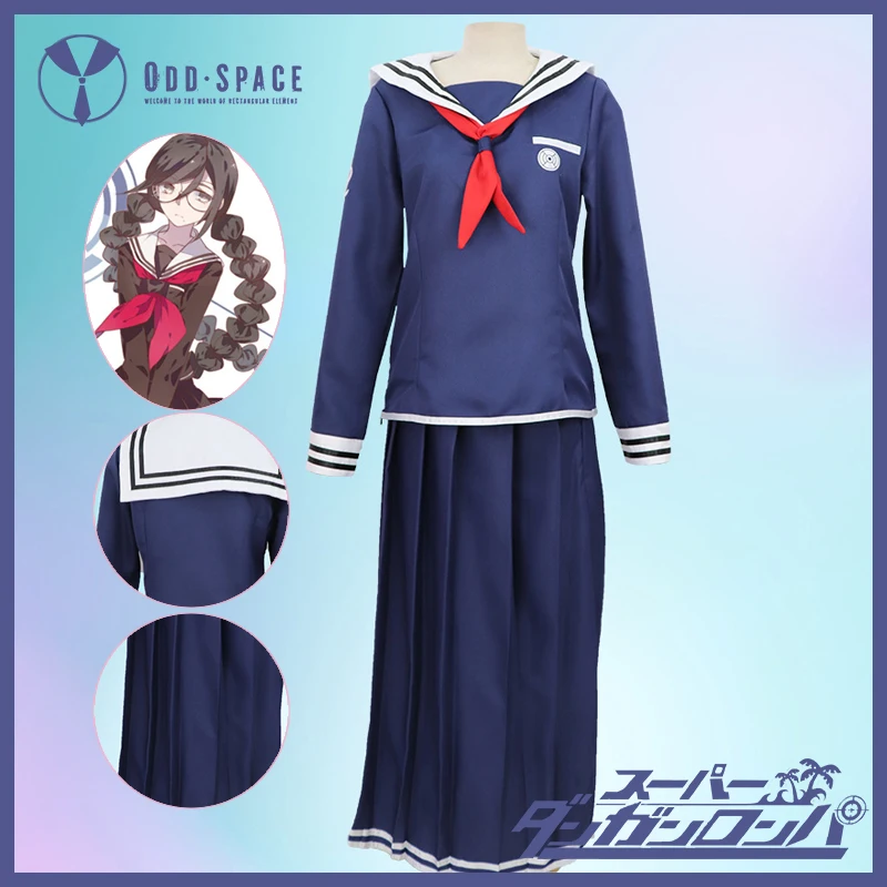 

Danganronpa: Trigger Happy Havoc game characters Fukawa touko Long blue uniform cosplay Anime Costumes cos Customized