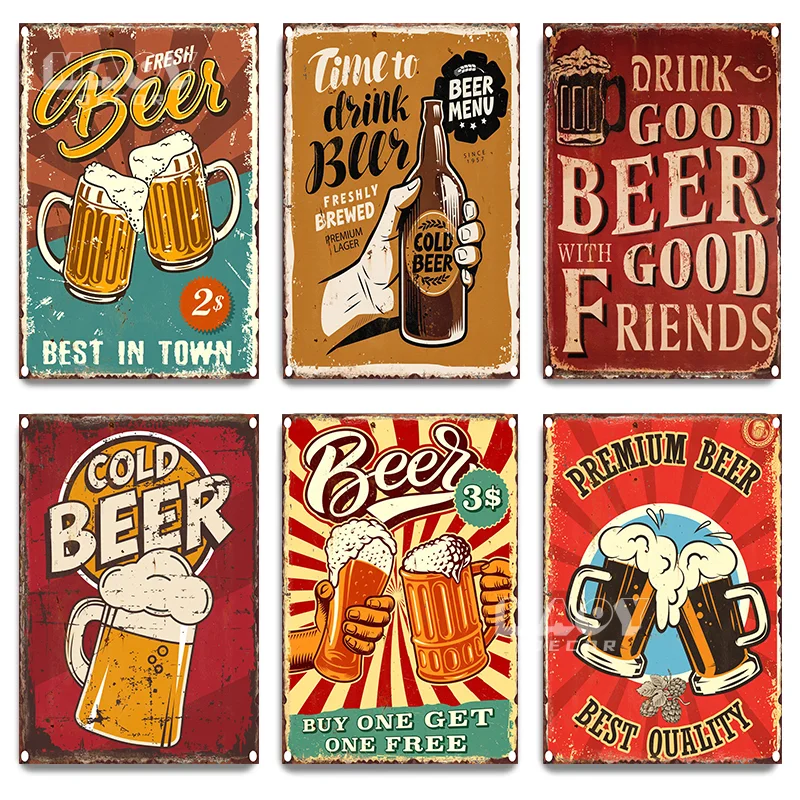 

Vintage Alcohol Bar Rules Tin Metal Sign Home Decor Wine Posters Plate Wall Art Coffee Iron Painting for Pub Club Decor Plates