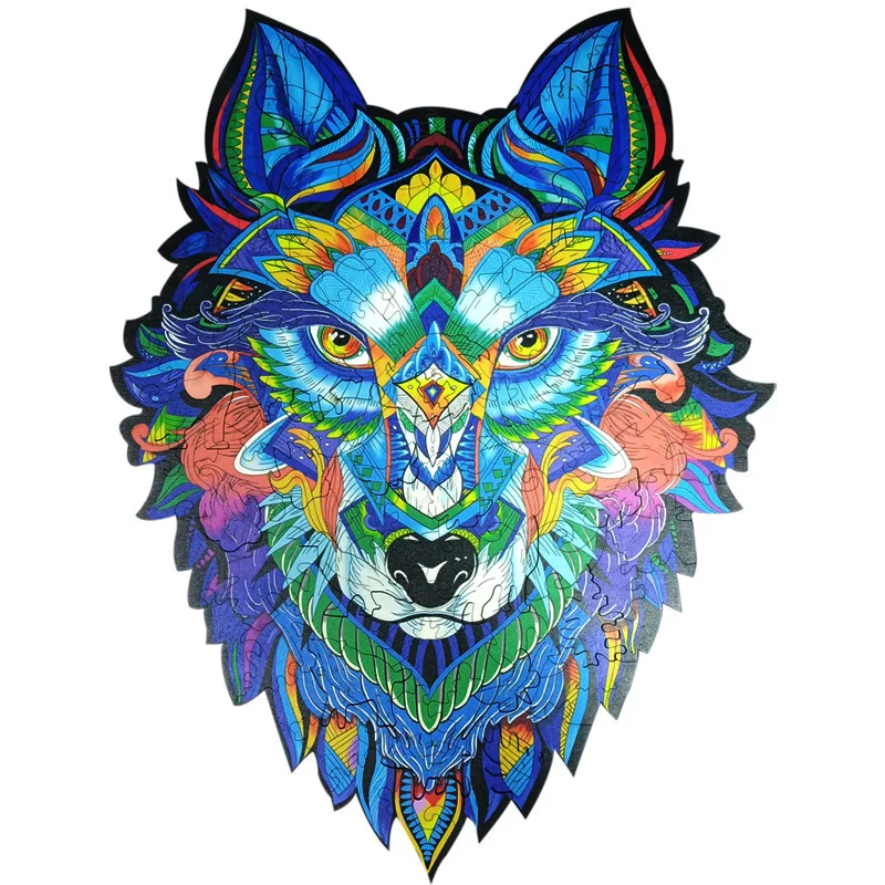 

Wolf Irregular Shaped Animal Wooden Puzzle 3d Three-dimensional Puzzle Children's Wooden Toy