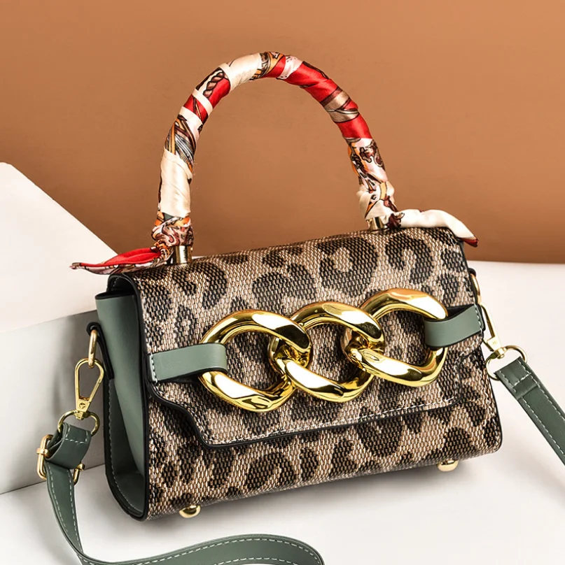 

Женская сумка с леопардовым принтом 2022, модная маленькая квадратная сумка, шелковый шарф, Сумка с принтом, женские сумки через плечо, клатч, кошелек