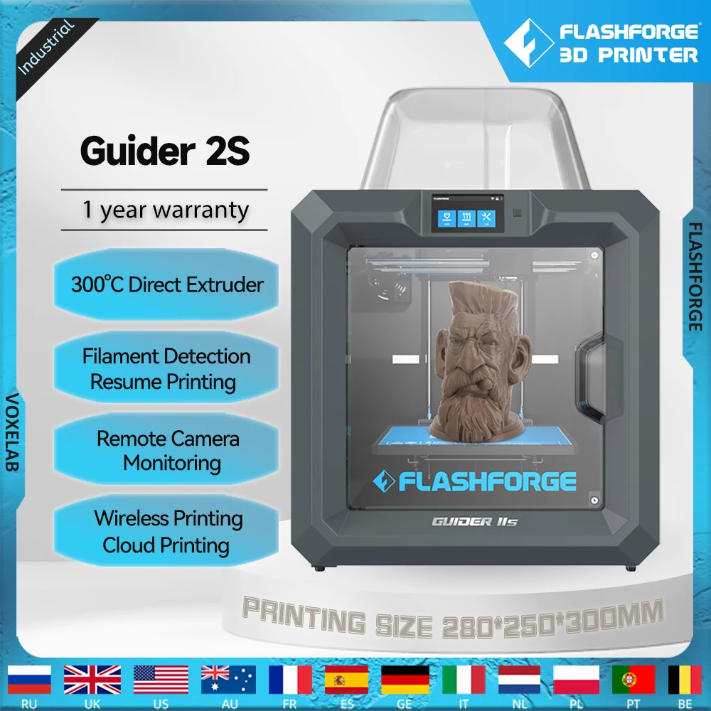 3D-принтер Flashforge guide 2S с камерой 300 ℃ высокотемпературный прямой экструдер печать