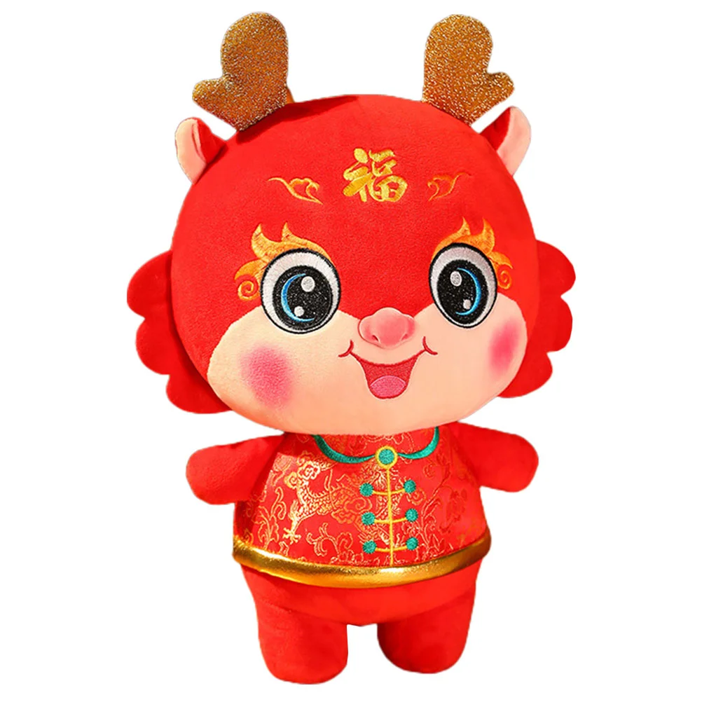 

Chinese Dragon Toy Plush Stuffed Christmas Bathroom Decorations New Year Mascot Decorate
