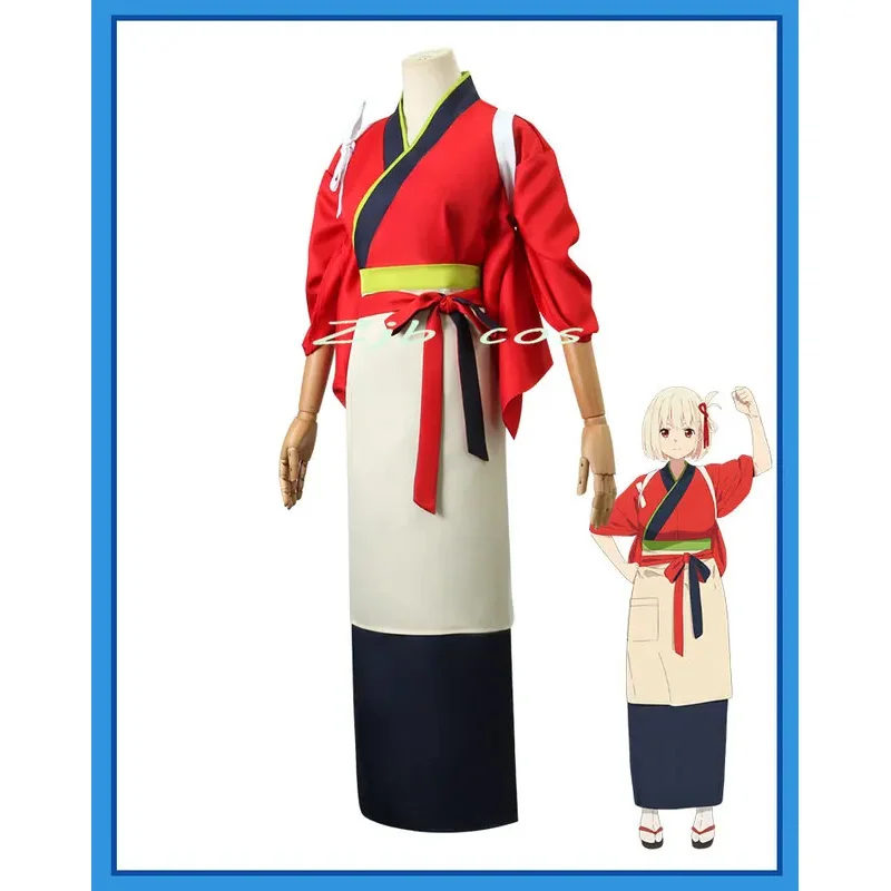 Косплей Lycoris Recoil из аниме косплей кимоно Chisato nishikier костюм для девочек красное