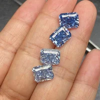Pirmiana New Fashion 8x10mm Radiant Cut Blue Moissanite Stone Loose Gemstone  For Jewelry Rings Making