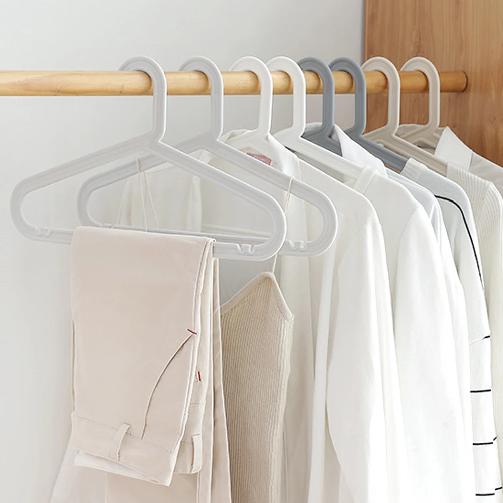 

10pcs Adult Hanger Non-marking Clothes Rack Non-slip Wet & Dry Use Drying Clothes Rack For Household Balcony Drying Rack