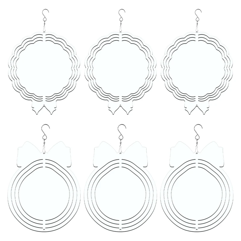 

6Piece 10 Inch Sublimation Wind Spinner Blanks 3D Sublimation Wind Spinner Blanks For Indoor Outdoor Garden Decoration