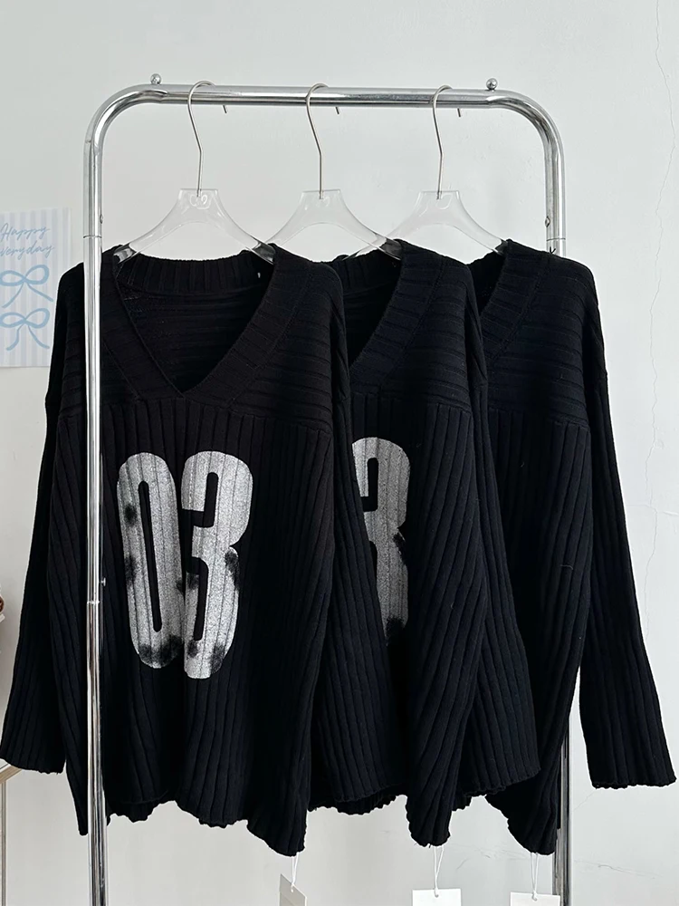 Зимние женские американские винтажные пуловеры Harajuku Y2k Shoujo для девочек с