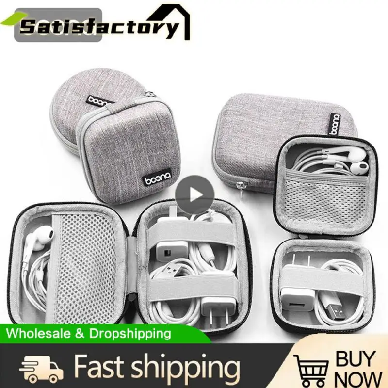 

Charger U Disk Protective Cover Data Cable Organizer Bag Round Oxford Cloth Earphone Storage Bag Large Square Portable Oval
