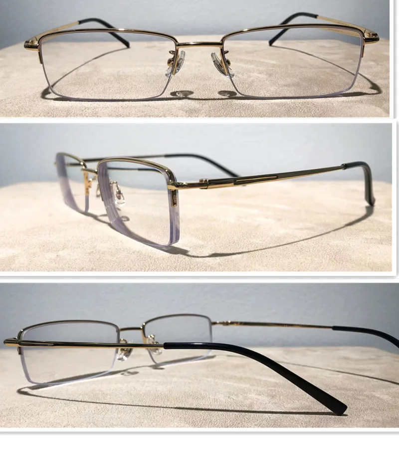 

SM8562F star same model, high sense pure titanium silk half frame glasses, myopia degree can match