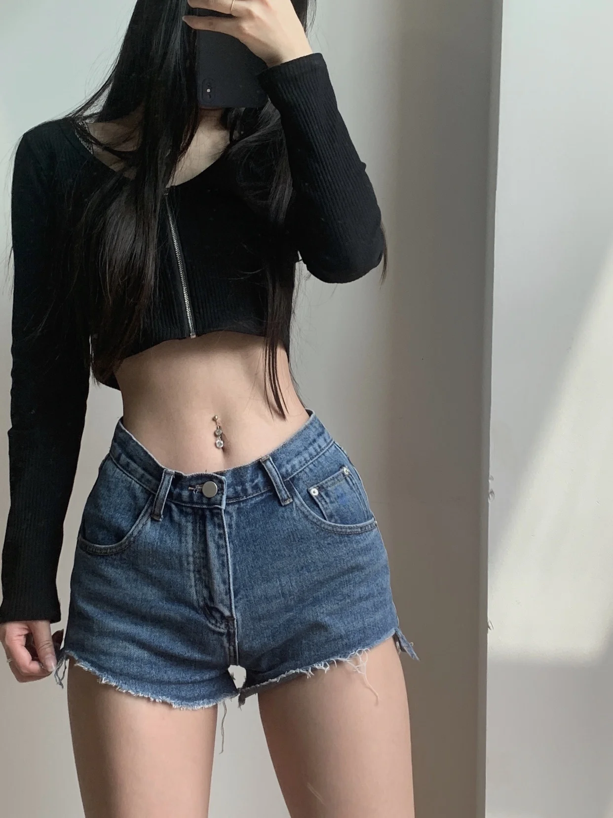 

Spice Girl WOMENGAGA High Waist Wash Denim Shorts Hot Mini Shorts Cowboy Irregular Draped Hot Sexy Korean Women Babes W7CN