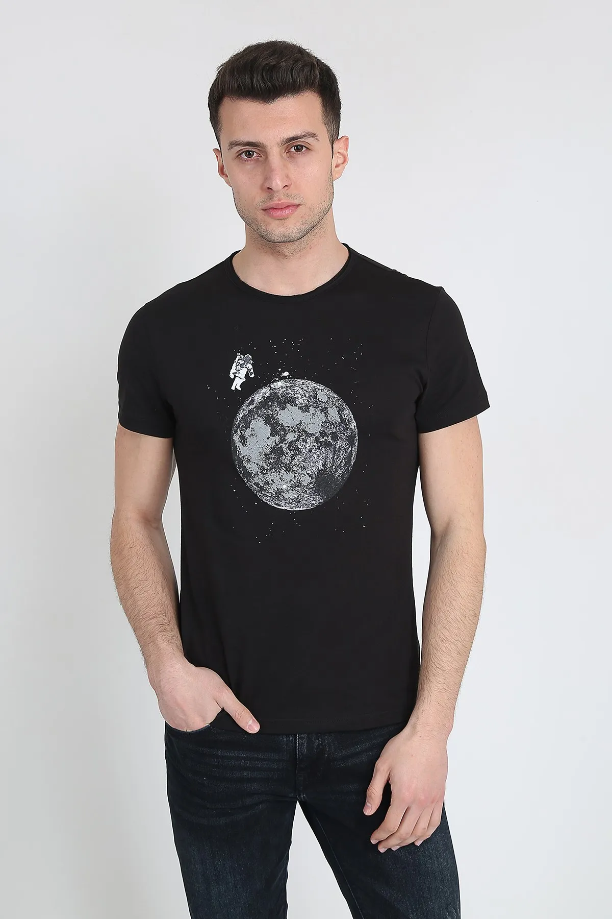 

Men's Cycling Neck Printed T-Shirt 21Y-3400744-01 Black
